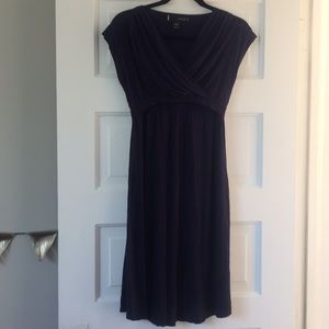 DOTE navy maternity knit dress, nursing friendly